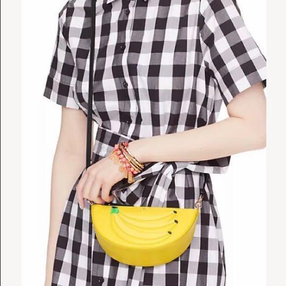 second kate spade yellow - preloved kate spade full kulit