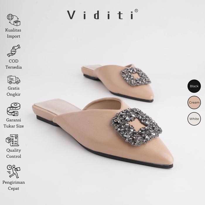 Viditi Crystal Mules // Sepatu Import Wanita // Kerja // Kuliah // Kantor