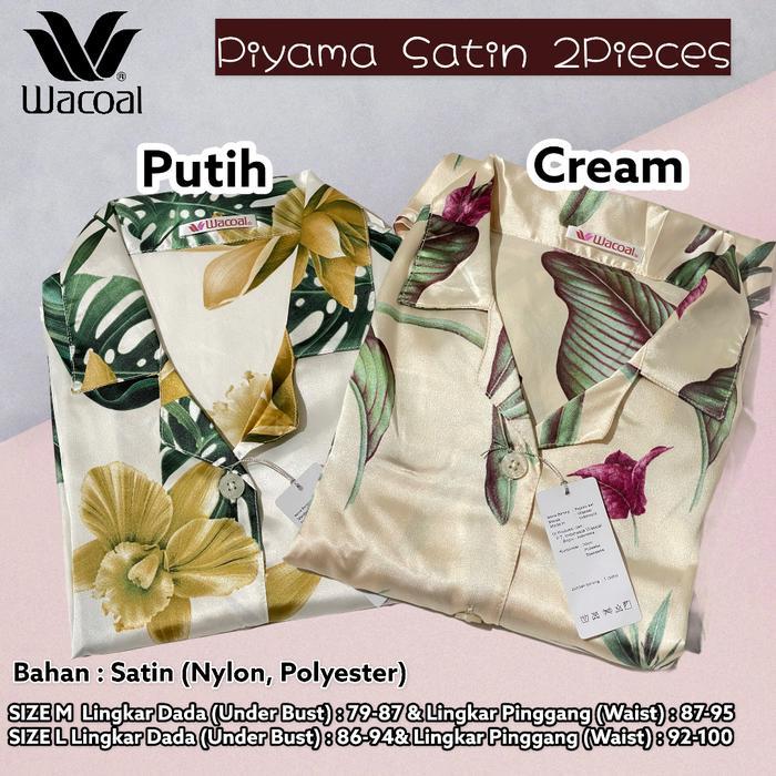 [LARISS] Wacoal Piyama 2 Pieces Set Celana Panjang / Pendek Silk Baju Tidur PREMIUM