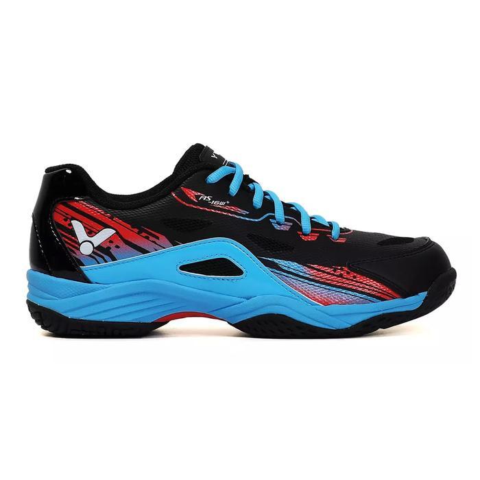 NEW SEPATU BADMINTON VICTOR AS 16 W+ CF BLACK BLUE ORI