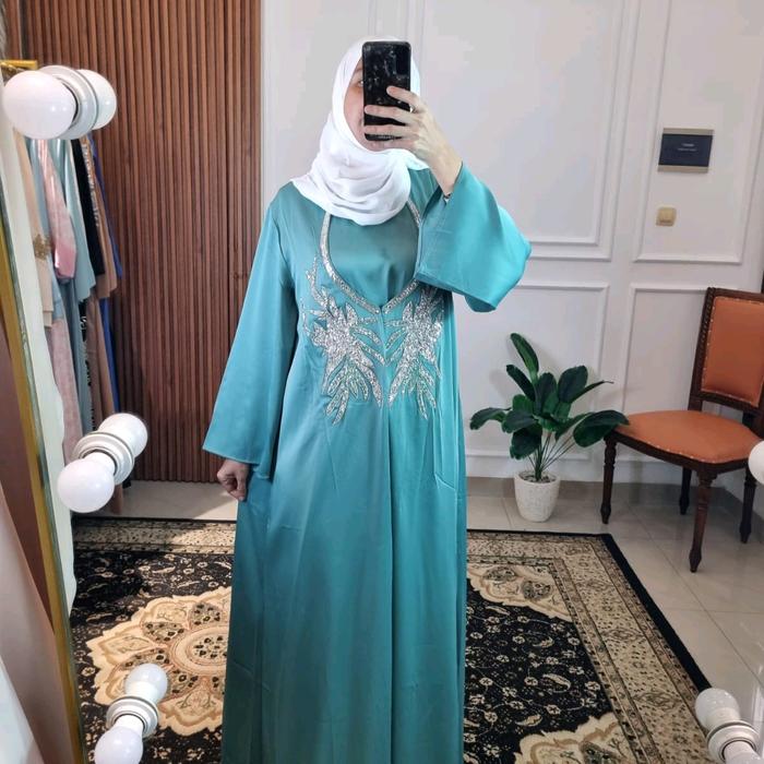 Abaya Jalabia Dubai First Choice warna tosca