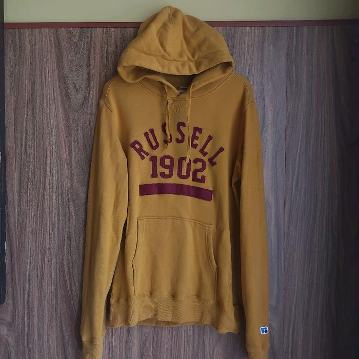 Pullover Hoodie Russell Warna Mustard Second Original