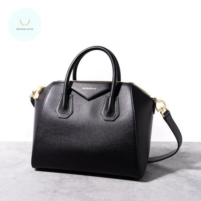 GIVENCHY ANTIGONA SMALL SHOULDER BAG GRAINED LEATHER & SMOOTH LEATHER BLACK