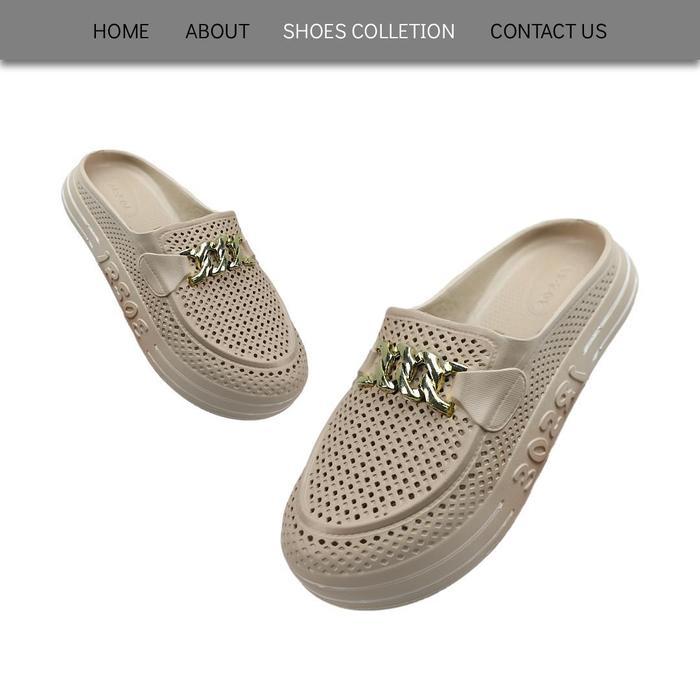 Sandal Sepatu Casual Selop Wanita Karet Jelly Ringan Empuk Anti Slip Bahan Karet Eva Ruuber 362M-1 P