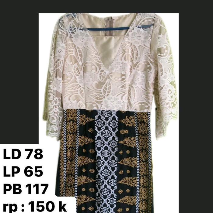 baju gaun terusan brokat kombinasi kebaya