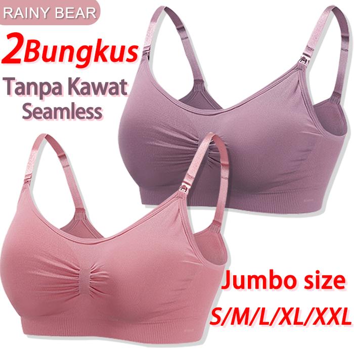 Bra BH Menyusui 2pcs Seamless Jumbo Kancing Depan Tanpa Kawat 937