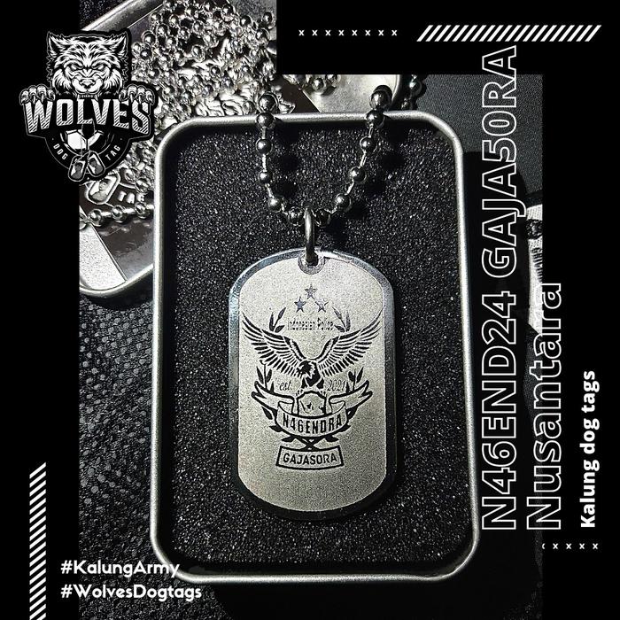 Kalung nagendra gajasora / N46ENDRA GAJA50RA /  Kalung letting nagendra / Kalung Polisi / Dog tag po