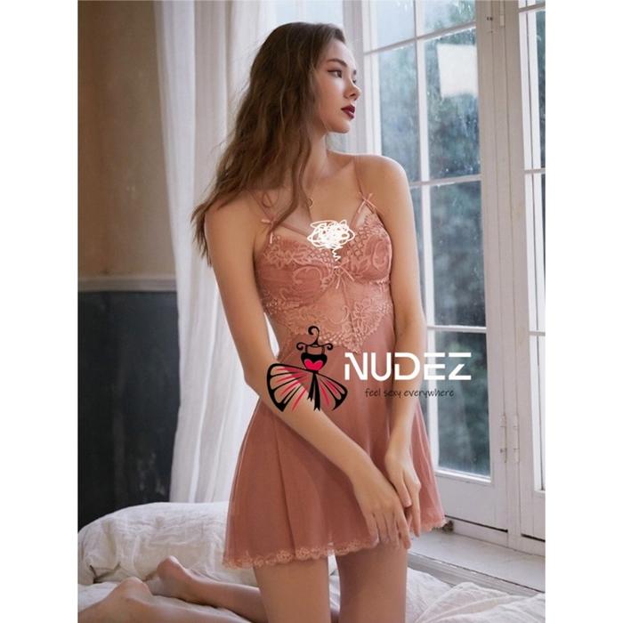 Lingering Wanita Hot Sexy Transparan / Baju Haram Seksi Bahan Nylon Spandek Premium N83811B