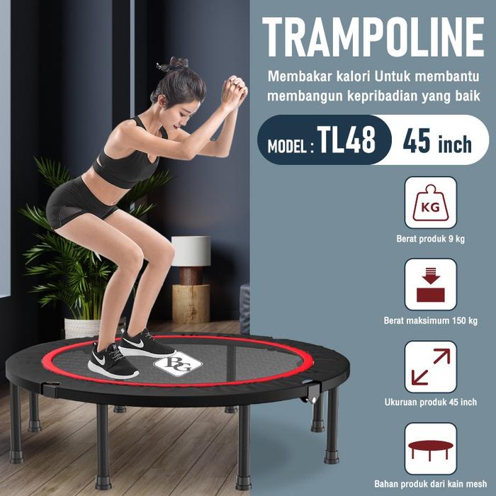 HTD Sport Trampoline Dewasa KUAT HINGGA 200KG Alat Olahraga Lompat Trampolin Elastis Indoor Outdoor