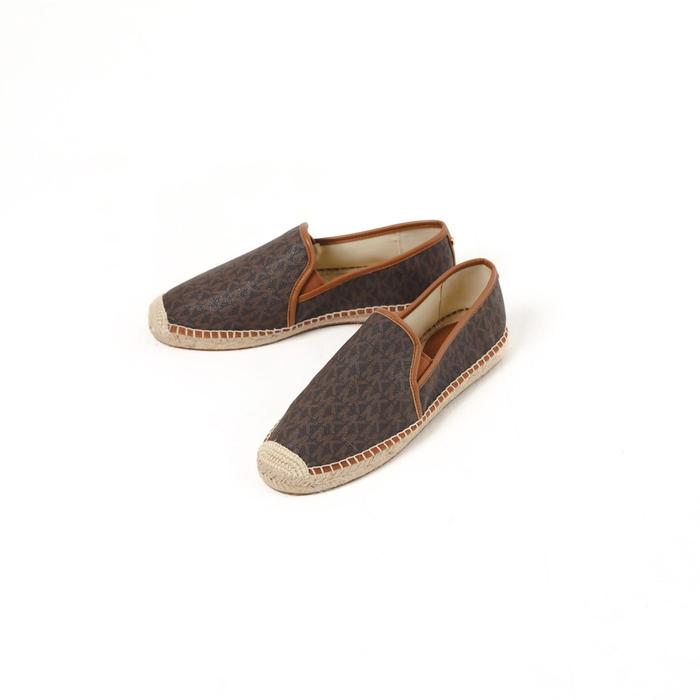 Sepatu MK MONOGRAM BROWN CAMEL ESPADRILLES 100% ORIGINAL