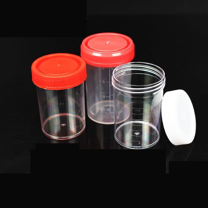 Disposable plastic urine cup 40ml 60ml sampling cup with cover sputum