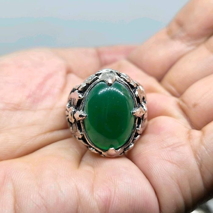 Cincin batu bacan giwang super manmade bacan doko / MANMADE TIDAK ASLI