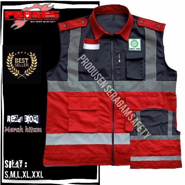 Rompi Safety Vest Taslan Water Proof-Rompi Safety Proyek-Rompi Kerah Terlaris