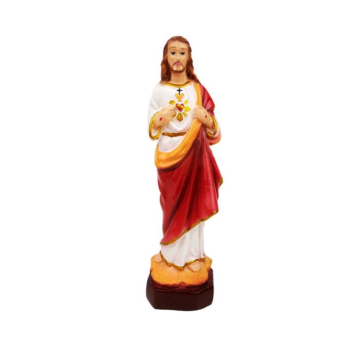 Patung Rohani Yesus Hati Kudus 15 cm Hiasan Arca Devosi Fiberglass