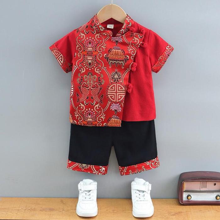 Ahsiung Hanfu Set | Setelan Hanfu Anak Laki Laki | Baju Imlek Anak Laki Laki - 110