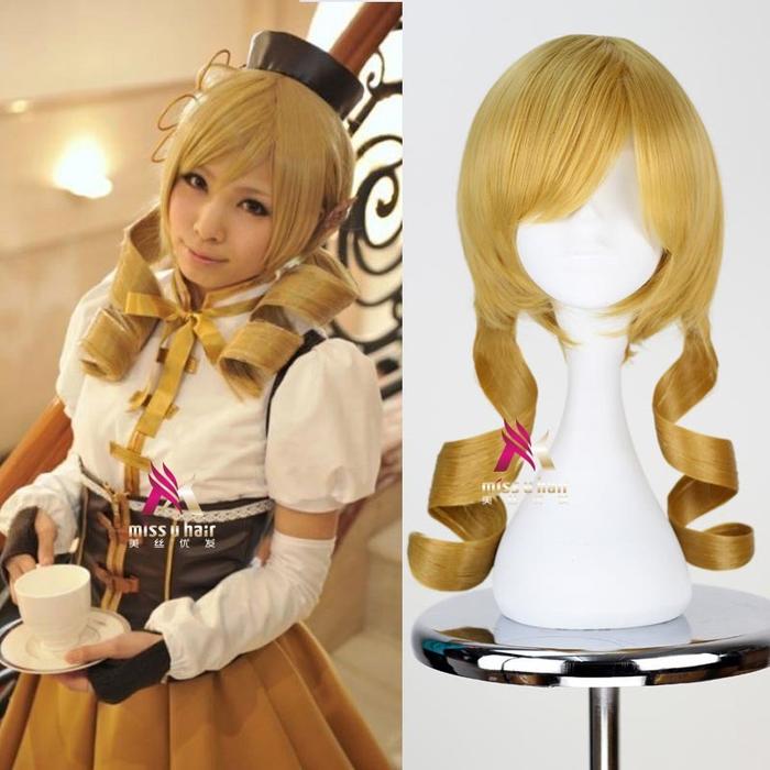Anime Puella Magi Madoka Magica Tomoe Mami Cosplay Wig Golden Blonde
