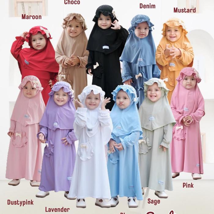 Gamis Shafiyah (1 Set Hijab) By.Little Aisha Ready Stok Ausy Baby Kids