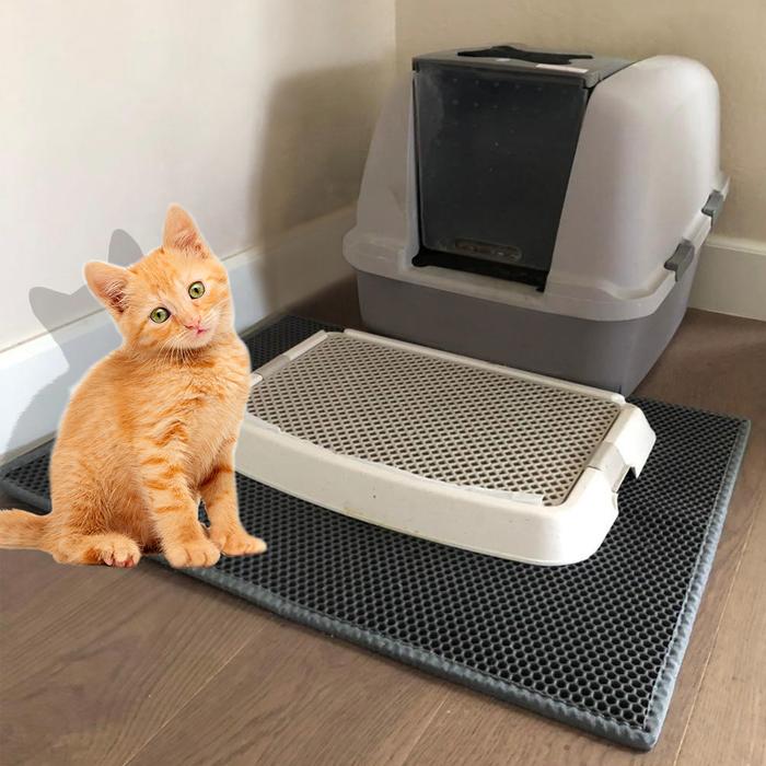 Cat Litter Tray Mat Waterproof EVA Double Layer Cat Self Cleaning