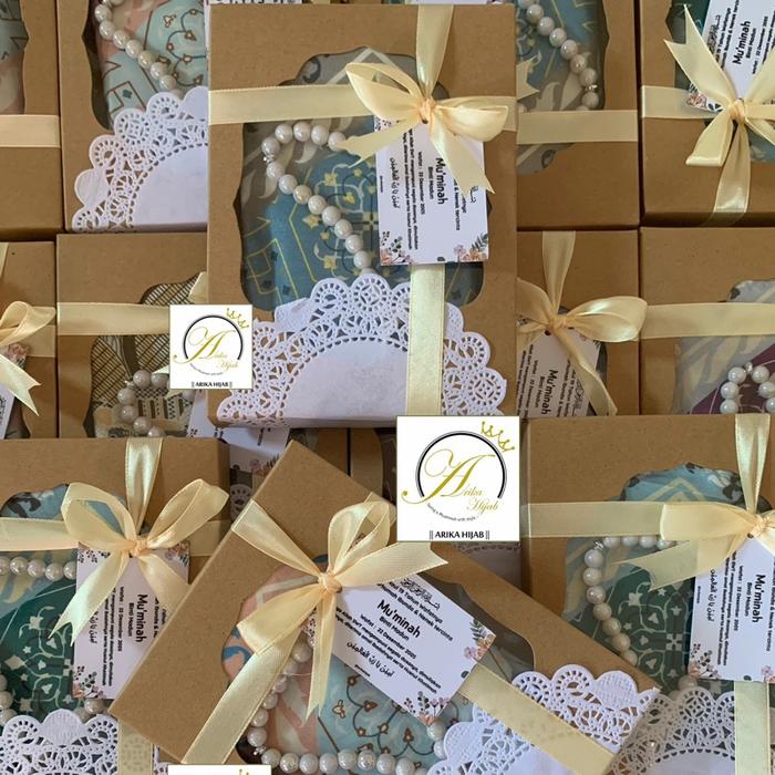 Souvenir sajadah travel size jumbo box hajatan nikahan sunatan haji umroh pindah rumah aqiqah Nyaman