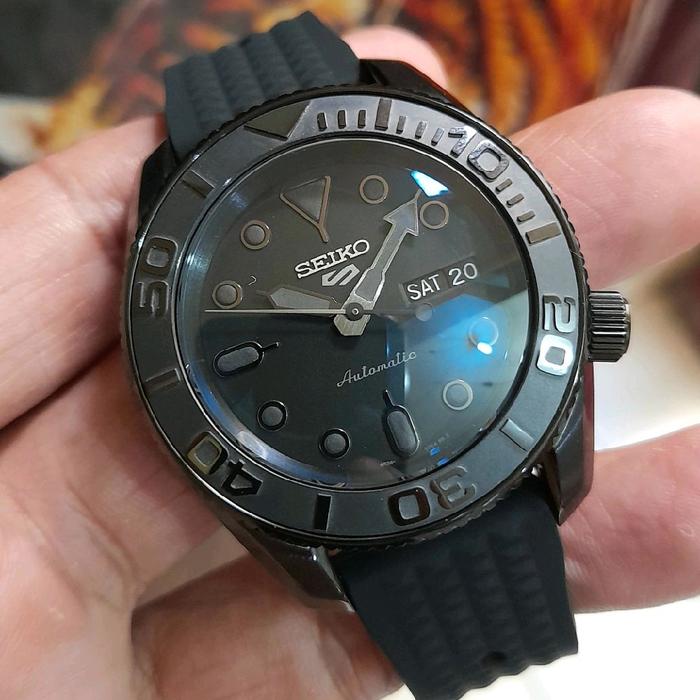 Seiko srpd79k1 upgrade blackout saphire cal 4r36 movement black pvd SKX SRPD automatic MOVEMENT mod 
