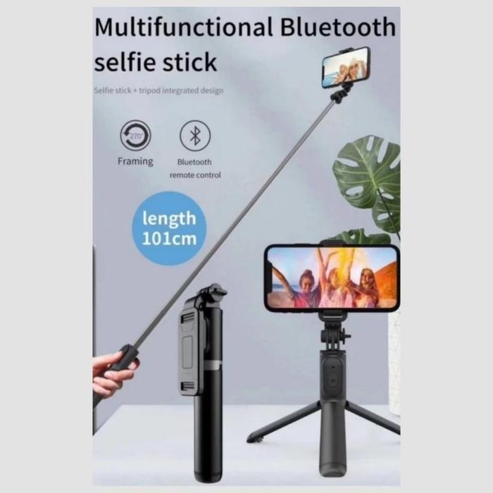 Tongsis Tripod Bluetooth Q01 Wireless Selfie Stick Tripod