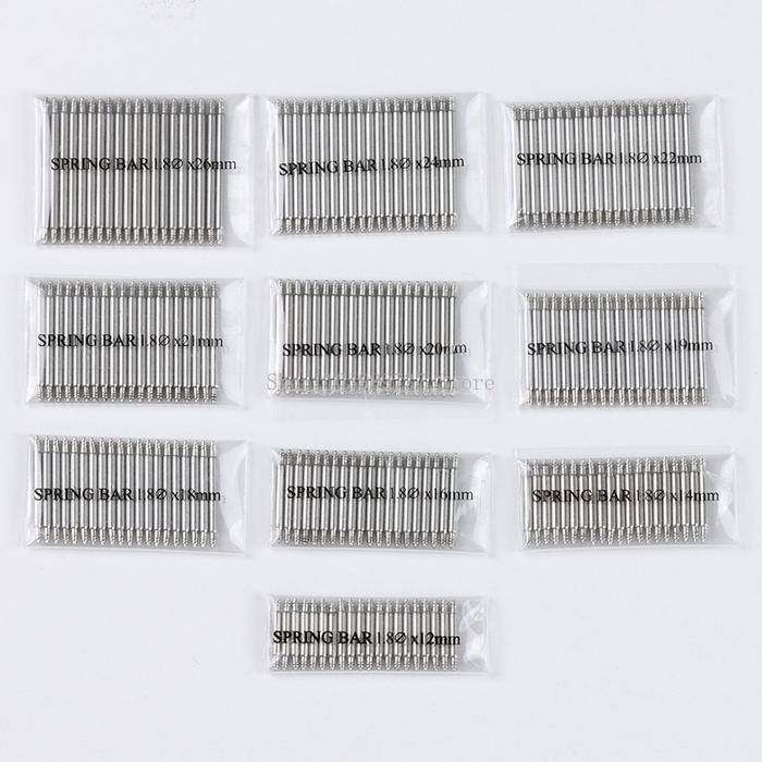 12/14/16mm 18mm 19mm 20mm 21mm 22mm 24mm 26mm Watch Band Links Bars 20pcs Dia 1.5/1.8mm Stainless St
