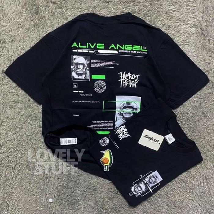 T'SHIRT KAOS DISTRO RETRO ALIVE ANGEL ORIGINAL BAJU BRAND LOKAL STREEWEAR FULL TAG TERBARU / KAOS KE