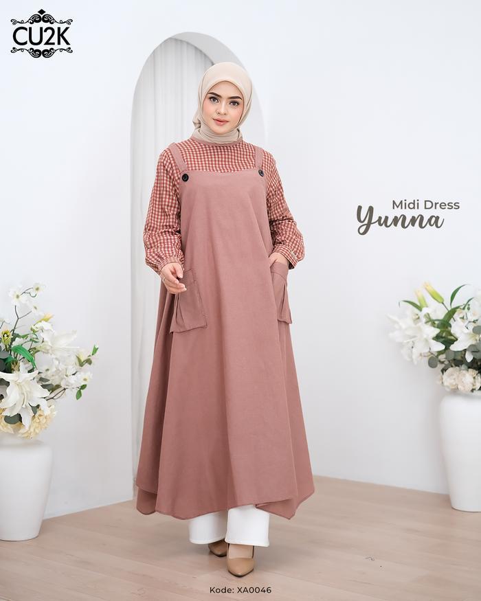 CU2K Midi Dress Yunna Midi dress Viral Fashion Muslimah Midi Katun Wanita
