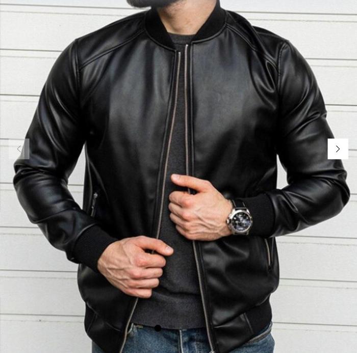 MAMIMA.EIGHTEEN-jaket pria bahan kulit sintetis viena  MODEL BOOMBER model vino hitam coklat keren s