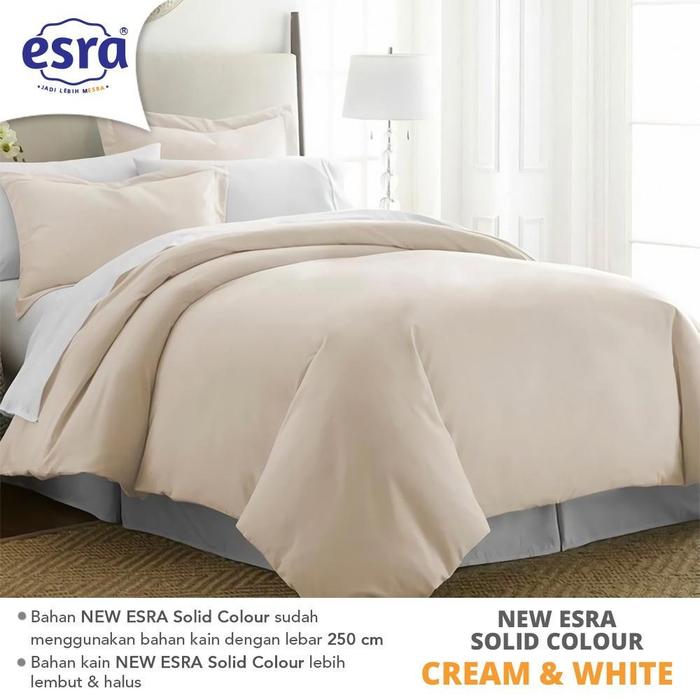 Sprei Set Premium Katun ESRA Motif Polos Cream