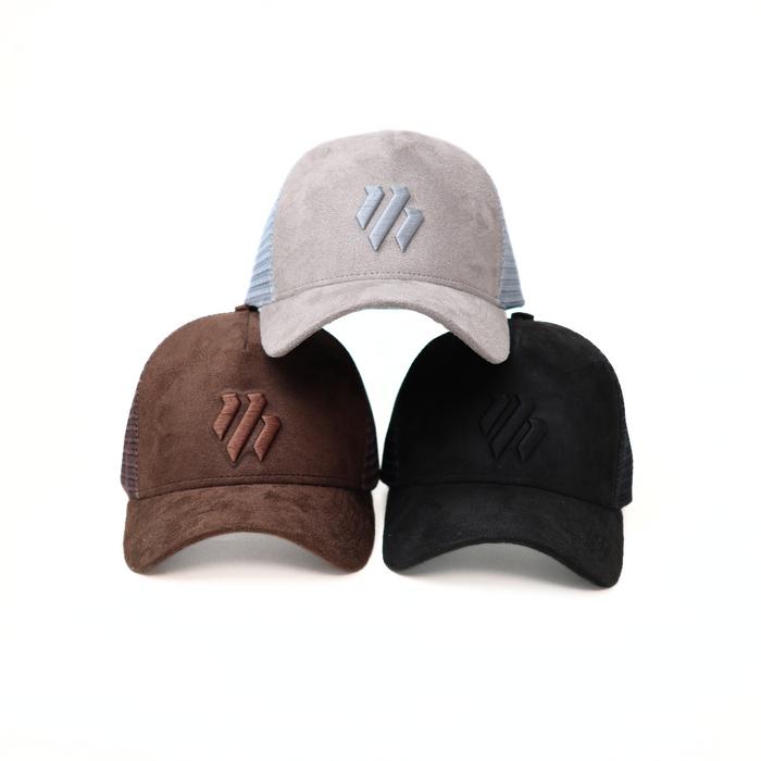 Topi Trucker Suede Topi Pria Jaring Baseball