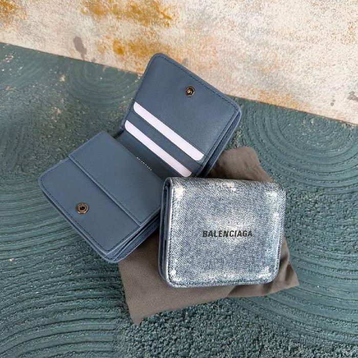 Balenciaga Denim Compact Wallet