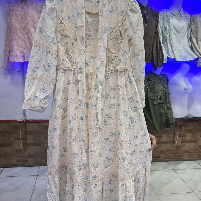 gamis cut ball motif bunga bkk