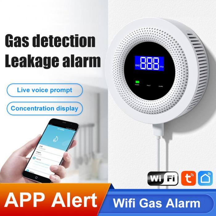 Tuya Wifi Natural Gas Sensor Household Smart LPG Gas CH4 Alarm