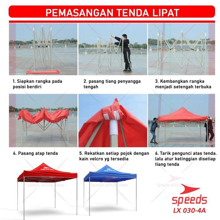 SPEEDS Tenda Lipat 2.5 x 2.5M (16KG)Tenda Bazar Pameran Tenda gazebo Tenda Jualan Otomatis 030-4A