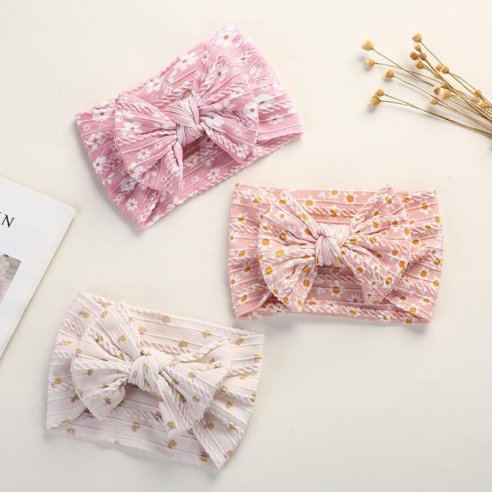 Boboho - Bandana Pita Bayi / Bando Kain Anak Pita Lembut Dengan Kain Motif Bunga / Headband Accessor