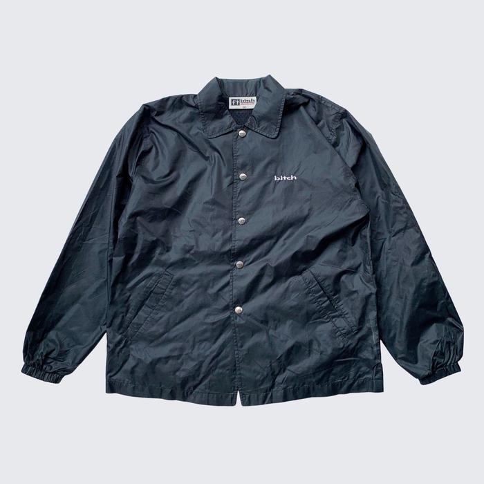 Black Black Nylon Vintage 1990s Bitch Skateboards Signature Logo Windbreaker Jacket - Unisex - M