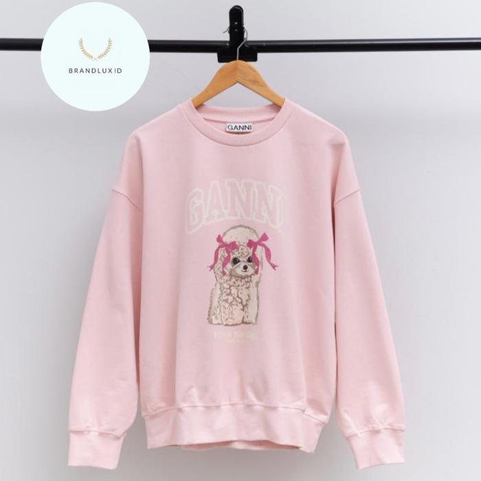 Brandluxid Poodle logo print graphic sweatshirt ( WOMEN ) Chalk Pink Phantom