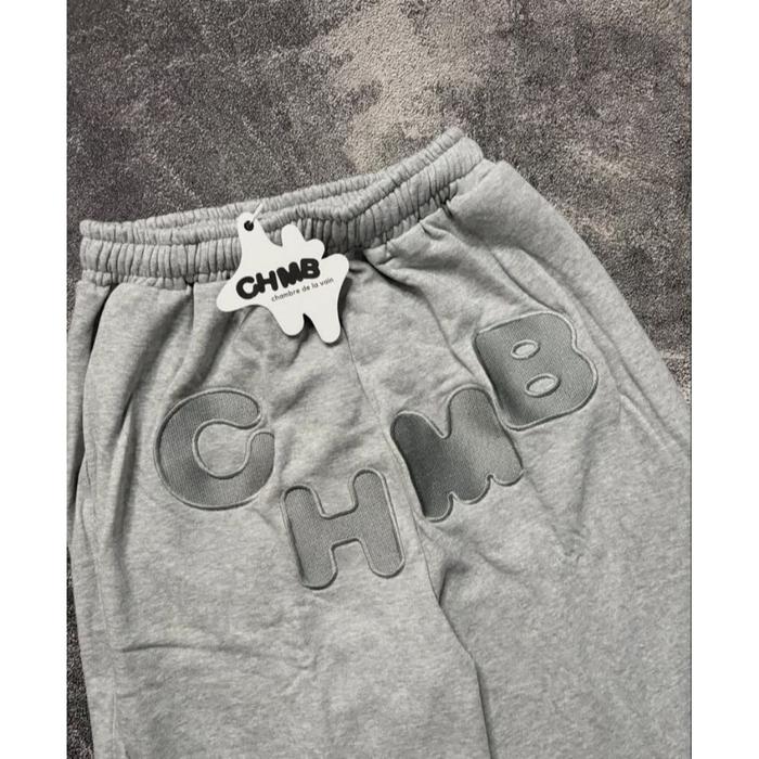 CELANA PANJANG BORDIR CHMB UNISEX PRIA DAN WANITA FLEECE COTTON COD