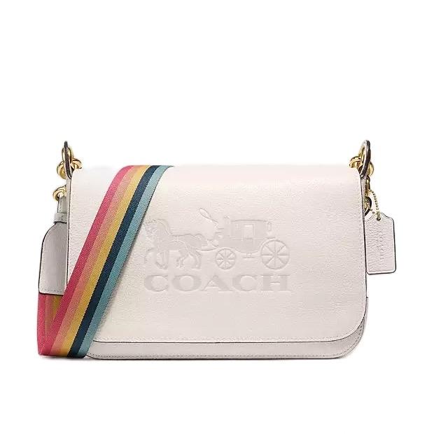 Coach Tas Selempang Kulit Asli Putih dengan Tag Baru dan Dustbag Asli 100%