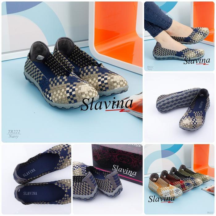 Sepatu Wanita Import/Sepatu Slavina Flat Rajut Tr222