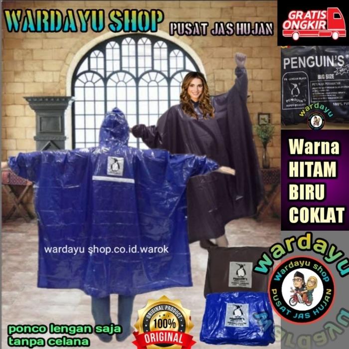 New Jas Hujan Penguin Ponco Lengan JUMBO BIG SIZE Pinguin P535 Dewasa Pria Wanita / Penguins Raincoa