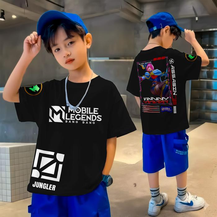 (Hello Kids) Baju Kaos Anak Atasan MOBILE LEGENDS FANNY Unisex 3–15 Tahun Baju Distro Katun Combed 2