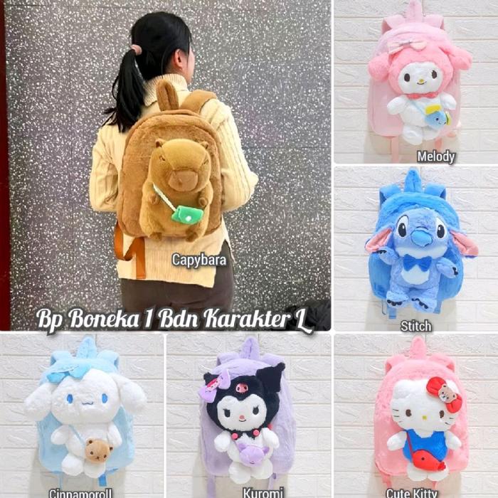 Tas Boneka Karakter Full Body Tas Ransel Boneka 1 Badan Karakter Bagpack