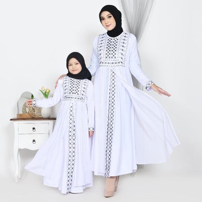 Abiyyuco TA9020P | Abaya Turkey Anak, Remaja, dan Dewasa khusus warna Putih, Gamis Turki Umrah Penga