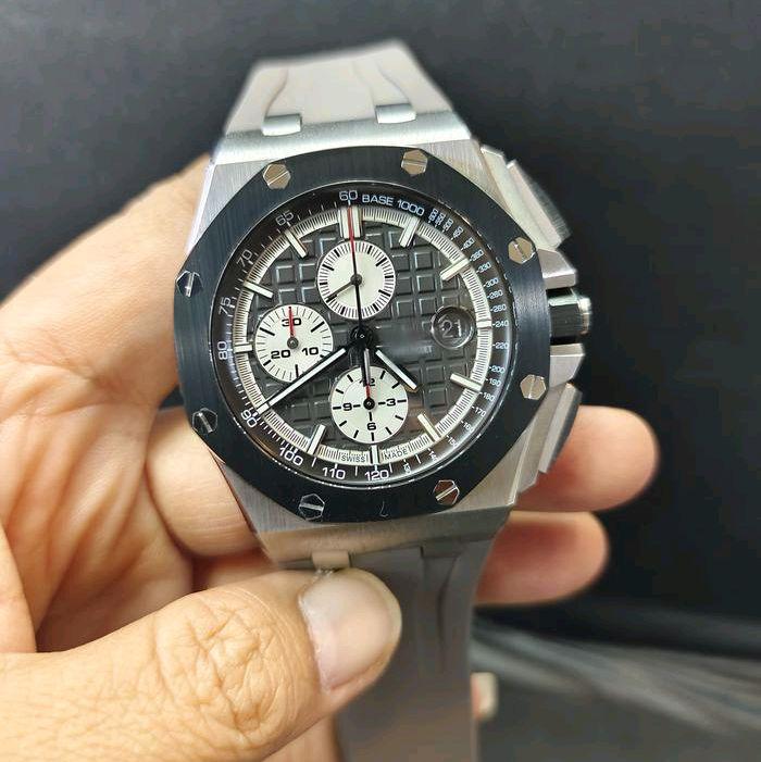 Jam Tangan Limited IAud3mars P1quet AP Royal Oak Os Novelty Chrono Inspired Grey Waffle Dial 42mm Gr