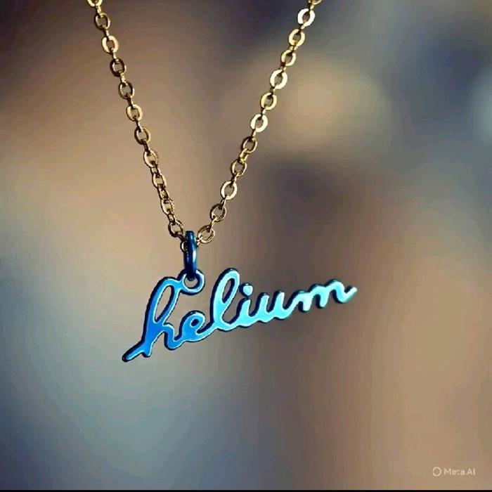 kalung nama liontin huruf helium blue model terkini