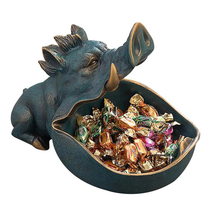 Storage Bowl Box Open Mouth Design Art Animal Resin Storage Holder