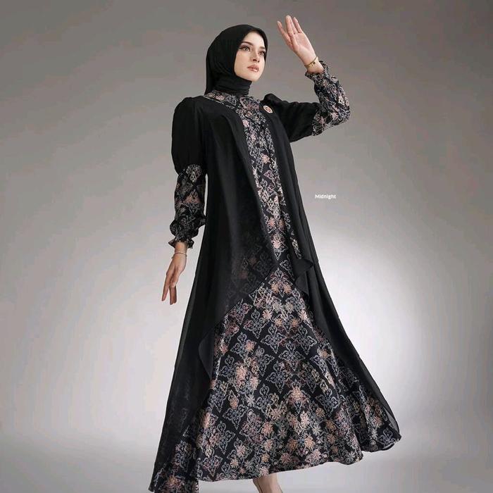 GAMIS NADHEERA OLLEA DRESS B // GAMIS NADHEERA LUXURY ORI // GAMIS HITAM