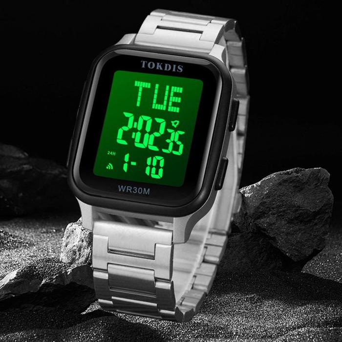 Jam Tangan Pria Tokdis 2575 Rantai Digital Original water resist 3 ATM
